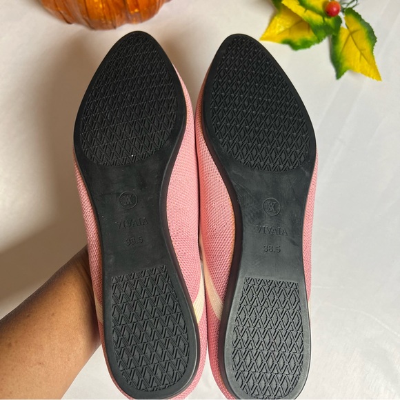 Vivaia Pointed Toe V-Cut Flats Ash Rose Pink Ballet Shoes Size 38.5 - Picture 8 of 11